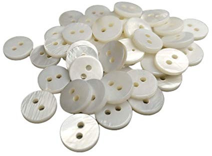 50 Nacar Naturmuschelknöpfe (Fluss) - Nähzubehör - Made in and Sent from SPAIN - Made in SPAIN -