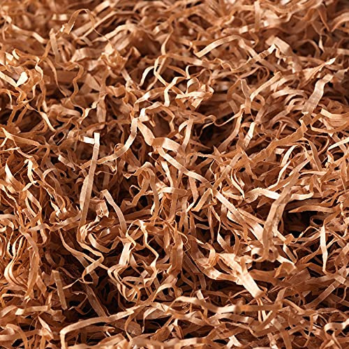 Papel Kraft, Papel de cartón para Rellenar y Decorar Cajas. Papel de cartón desmenuzado de Corte Arrugado Color marrón Ideal para Envoltura y decoración de Regalos Papel triturado. (500 GR)