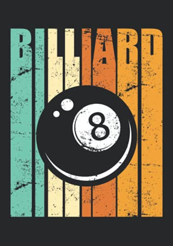Notizbuch A5 liniert mit Softcover Design: Billardkugel Billardtisch Billardspieler 8-Ball Billard: 120 linierte DIN A5 Seiten