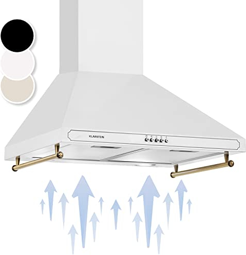 Klarstein Cappa Aspirante 60 cm ad Angolo, Cappa Cucina con Aspirazione Smart Silenziosa, Filtro Antigrasso per Cappa in Alluminio Lavabile in Lavastoviglie, Flusso d'Aria 645m³/h, Illuminazione LED