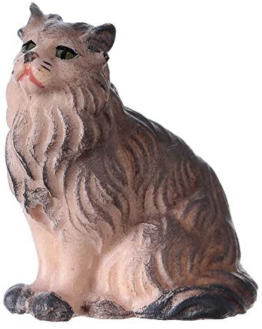 Sitzende Katze 12cm Grödnertal Holz Mod. Original