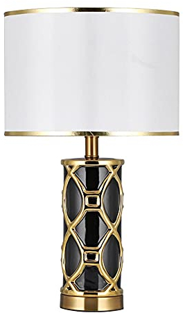 Schlafzimmer Nachttischlampe Schwarz Gold Glasierte Keramik Tischlampe Europäische Einfache Vase Schlafzimmer Schreibtischlampe Große Orientalische Keramik Schreibtischlampe Für Wohnzimmer Büro