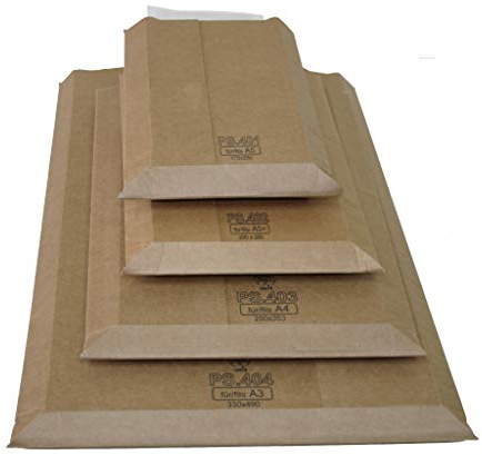 Versandtaschen Premium aus Mikro-Wellpappe Karton DIN A3+ 370x540mm bis 50mm Füllhöhe (PS.405) (800)