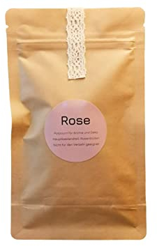 Duft Potpourri Rose im Nachfüllpack LandLuft Raumduft Dekoration Getrocknete Blüten Ätherische Öle Natürlich ohne synthetische Zusätze 30g 250ml
