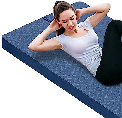 nuveti Große Trainingsmatte – 15 mm/20 mm/30 mm dicke Yogamatte, Trainingsmatte für Fitness, Yoga, Pilates, Stretching und Bodenübungen für Damen und Herren, mit kostenloser Tragetasche