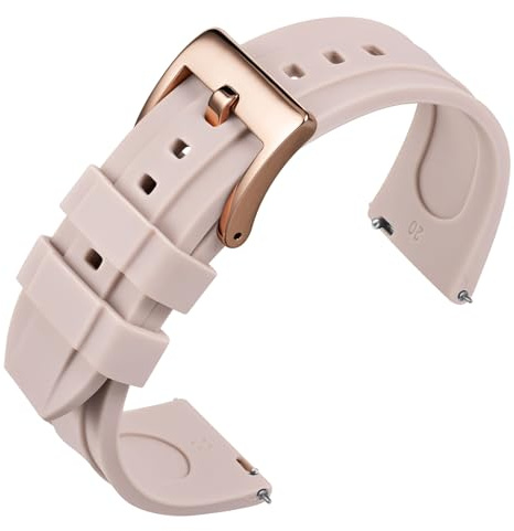 ANNEFIT Uhrenarmband 16mm 18mm 20mm 22mm, Weiches Silikon armband mit Schnellverschluss für Herren und Damen