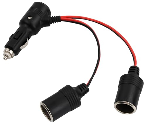 Presa accendisigari per auto, 12 V/24 V, 2 prese, presa accendisigari per auto, con spia di controllo, adattatore per presa auto, cavo di prolunga accendisigari