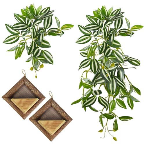 Wand-Pflanzgefäß aus Holz mit künstlichen Pflanzen, Kiefernholz, Taschenhalter für grüne Ranken, Blumen, Sukkulenten, Hängetöpfe mit Aufhängern, Wandvase, Dekoration für Wohnzimmer, Schlafzimmer,