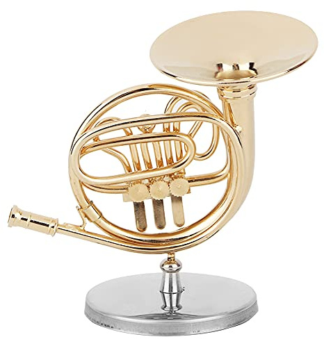 Miniatur-Waldhorn-Replika-Ornament, Glänzende Oberfläche mit Sockelunterstützung, Geeignet für oder Freunde
