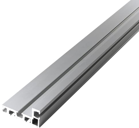 GIVIHGETI Rail à rainure en T, rainure en angle de 75, type 600 mm, rail en aluminium, guide de rainure en T pour bricolage, scie circulaire pour travail du bois, mini-rail en T pour fixation de