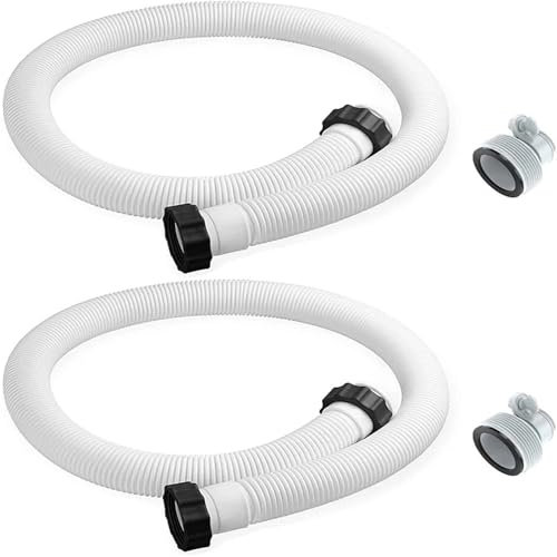 HYTOYTO 1,5 Zoll Durchmesser Poolpumpenschlauch Mit Schlauchadaptern Ersatzschlauch Verbindungsschlauch Filterpumpen Salzwassersysteme(2pcs)