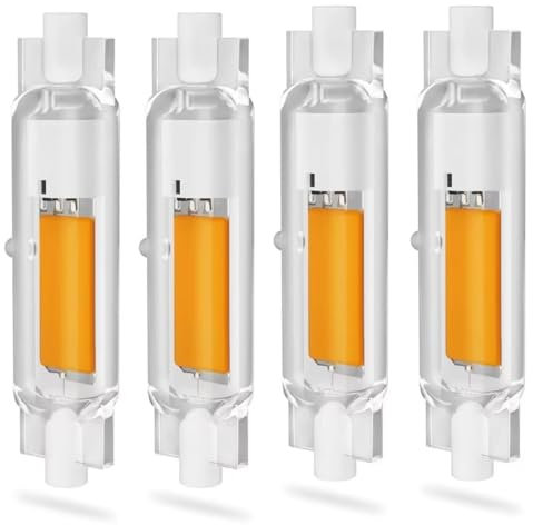 R7S LED 78mm Dimmbar, Warmweiß 3000K,1000LM Kein Flackern, 10W LED Lampen COB 78mm Glühbirne Ersatz für 100W J78mm Halogenstab, 360° Strahlbeleuchtung,AC 220-240V,4er Pack