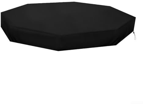 Achteckige Sandkasten-Abdeckung, solide, strapazierfähig, Kinder-Sandkasten-Schutz, Komfort und Sicherheit, Sandkastenabdeckung mit Kordelzug (schwarz)