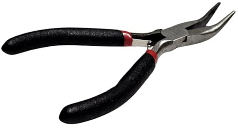 Mr.Gadget's Solutions Mini Bent Nose Pliers with Spring – Professional-Grade Hand Tool for Jewelry Making, Beading, and Crafting – 13cm Precision Pliers with Ergonomic Grip for Comfortable