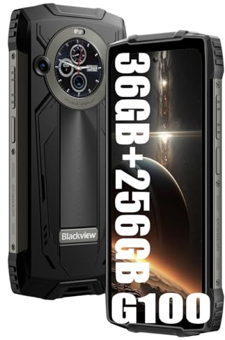 Blackview BV8200 Plus G100 36Go+256Go Telephone Portable Incassable 2025, Android 14 Téléphone Débloqué, 8800mAh, 50MP+32MP, 6.5 FHD+ Smartphone Incassable Etanche, Dual 4G LTE,GPS,NFC,OTG Noir