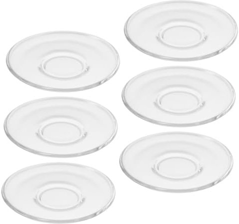 PAMINGONO Soucoupes en Verre Transparent Set de 6 Soucoupes Polyvalentes Dessous de Verre Créatif pour Tasse à Thé Utilisation Maison Bar Restaurant