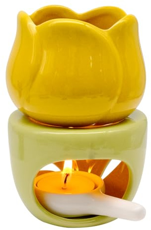 INHEMING Duftlampe, Keramik Duftlampe für Ätherische Öle, Wachsschmelzbrenner, Teelichthalter, Ölbrenner, Aromalampe Dekoration