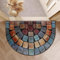 Felpudo decorativo de media luna, diseño de piedra de mosaico, multicolor (40 x 60 cm)