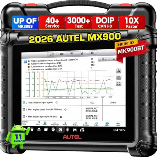Autel MaxiCheck MX900 OBD2 Diagnosegerät Auto 2026 | Upgrade MaxiCOM MK808BTPRO MK808S MX808S Diagnosegerät für Alle Fahrzeuge, 3000+ Aktive Test,DoIP&CANFD, 40+ Dienst