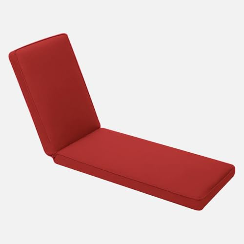 EXZFW Deckchair Auflagen,Sonnenliege Auflage,Liegenauflagen für Gartenmöbel Wasserdicht,Auflage Liege Outdoor Polster Schnell,Trocknend Waschbar Auflagen für Gartenliegen,Red 50,183x53x3cm