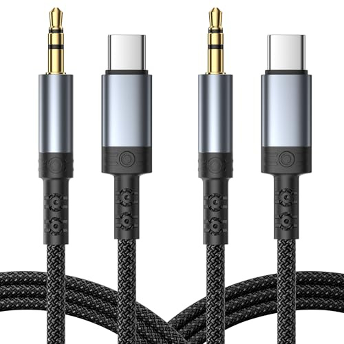 2 Pack USB C auf Aux Kabel 1M, USB Type C auf 3.5mm Klinke Audio Aux Kabel kompatibel mit iPhone 17 Air/iPhone 17/16/15 Pro Max, Galaxy S24/S23, iPad Pro, Huaiwei, Xiaomi, Auto-Lautsprecher, Kopfhörer