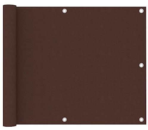 Brise-Vue pour Balcon et Terrasse, Tissu Oxford Enduit PU Imperméable, Coupe-Vent et Protection UV, avec Œillets Aluminium et Corde, Cache Balcon Brise Vue,Marron, 75 x 400 cm