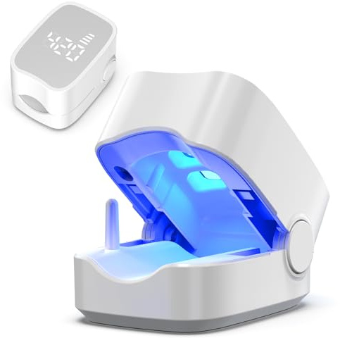 Dispositivo Laser per Trattamento Micosi Unghie con 3 Luci Blu 500nm e 1 Rossa 940nm Migliorare Unghie Danneggiate, Nail-Fungo Remover Timer da 7 Minuti