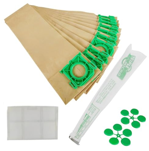 Caliko 10 Pack Sebo Hoover Bags X & C Vacuum Cleaner Bags & Filter Kit – 5093ER Replacement Compatible with X1, X2, X3, X4, X5, XP2, XP3, VB475K, Jeyes Sensor, Taski Stealth, Ensign SM1/2.