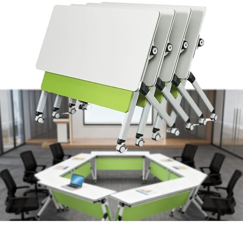 4er-Pack modulare Seminartische, Besprechungstische im modernen Design for Büros, vielseitige Konferenztische mit Klappplatte(55 * 20 * 29.5in)