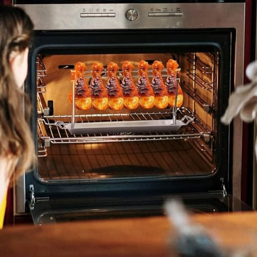 Plateau de cuisson en forme de cuisse de poulet avec 14 fentes en acier inoxydable 430 pliable pour aromatiser efficacement les barbecues au four et en plein air, léger et robuste