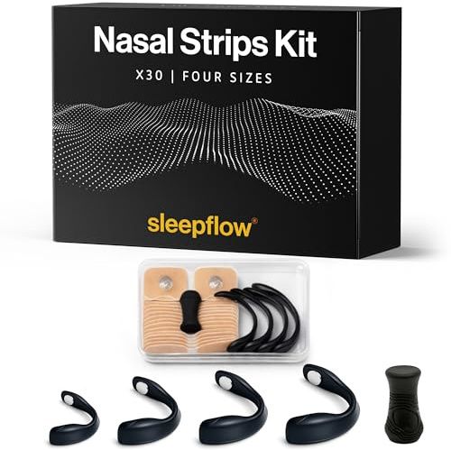 Magnetic Nose Strip with Storage Case, Magnetic Nasal Strips for Breathing (60 Pcs) - Drug-Free Nose Strips for Breathing, Nose Clip for Men and Women, Nasal Dilator