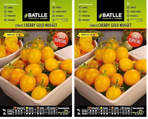 Semillas Batlle Tomate Amarillo Cherry Gold Nugget (Paquete de 2)
