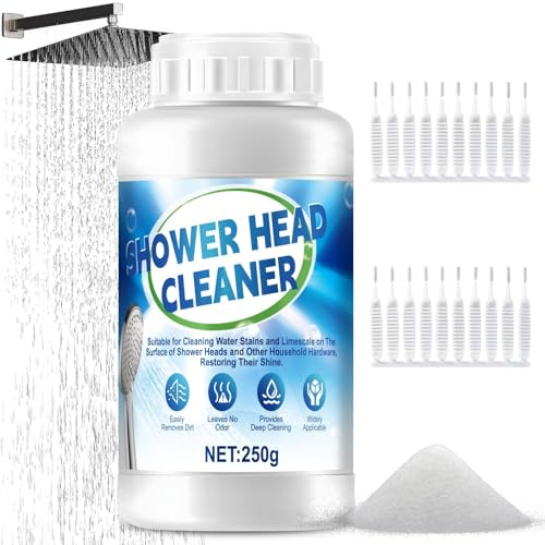 NoxGule Shower Head Cleaner,Shower Head Descaler,descaler for Shower Heads,Lime Scale Remover,Remove Limescale,Grease,DescalerLiquid for Bathroom Shower Heads,Water Dispenser,Kettle,Faucet,250g