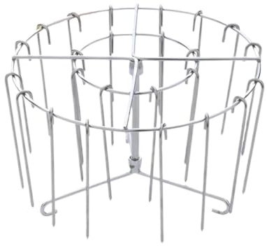 Soporte para brochetas de freidora de aire, acero inoxidable, 16x10cm | Parrilla redonda con brochetas verticales colgantes, 24 palos para brochetas, para freidoras de aire