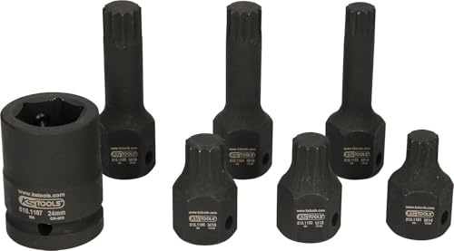 KS Tools 515.1160 1/2 Spezial-Kraft-Bit-Stecknuss-Satz Vielzahn, 7-tlg. M14-M18