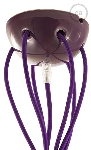 creative cables - 7-Loch-Lampenbaldachin Kit aus Keramik - Violett