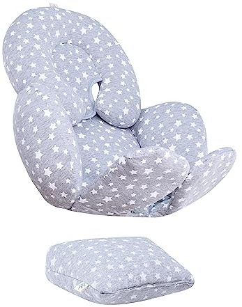 JYOKO KIDS kudde babyinsats för bilbarnstol och barnvagnar (White Star, Huvud-, kropp- och ryggstöd 3 stycken)