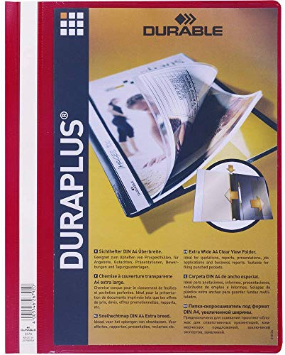 Durable Hunke & Jochheim erbjudande shefter DURAPLUS®, slitstark folie, DIN A4, röd