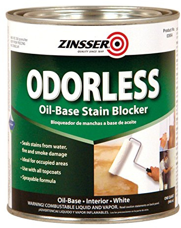 Rust-Oleum Zinsser 3954 Odorless Oil-Base Stain Blocker Primer, Quart, White