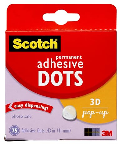 Scotch Adhesive Dots, Permanent, 75 Count, Great for Card Making and Scrapbooking (010-75PU)