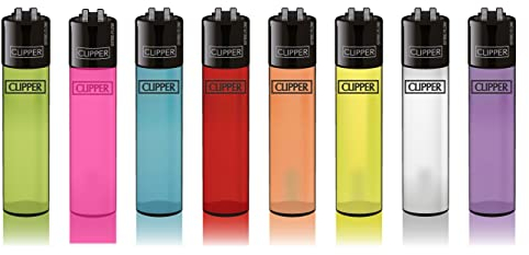 48 encendedores Clipper piedra translúcida