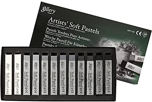 Gallery Soft Pastell Set, Stärke 1 cm, L: 6,5 cm, grau, grau getönte Farben, 12sort