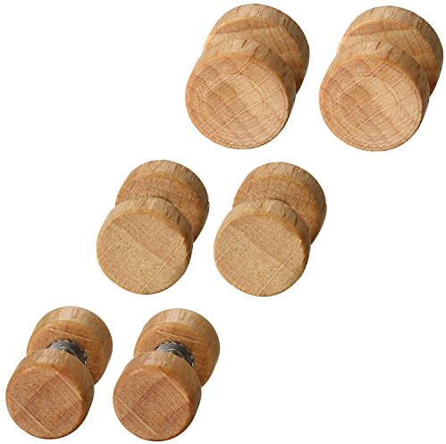 Flongo Herren Damen Holz Ohrstecker Set Holzohrringe mit Stern Ahornblatt Taichi Löwe Alien Hanteln Motiv Gestüt Fake Plug Tunnel Piercing natürlich Illusion Ebenholz Ohrschmuck für Männer Frauen