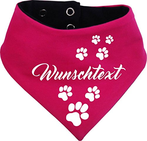 Hunde Wende-Halstuch mit Wunschtext (pink-Navy) (Gr.1 - HU 27-30 cm)