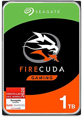 Seagate FireCuda, 1 TB, Disco duro interno híbrido, SSHD de alto rendimiento, 3,5 in, SATA, 6 GB/s, aceleración mediante flash, y 3 años de servicios Rescue (ST1000DX002)
