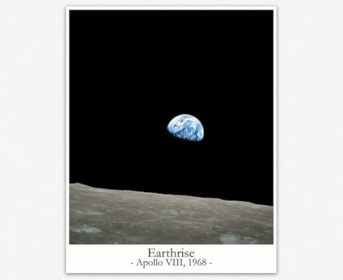 Earthrise Décor d'astronomie | Affiches de l'espace for Kids Room & Décoration murale galaxie | Space Affiches de chambre à coucher Great Gift Poster Earthrise Célèbre Room (29.7cm x 41.9cm (A3))