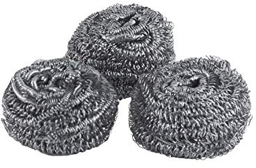 Superio Stainless Steel Scourers Steel Wool Scrubber Pad Used for Dishes, Pots, Pans, Grill, Stoves, and Ovens, Easy scouring for Tough Kitchen Cleaning (3)