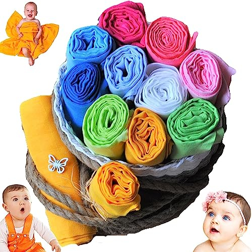 Natureville Musselin Spucktucher Baby Geschenk für Neugeborenen - Doppelt Gewebte Mull Windeln mit Verstärkter Umrandung - Mullwindeln - Musselin Waschlappen - Reine Baumwolle - 80x80 cm - 10er Pack