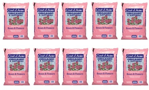 Coast of Maine Roses and Flowers, 20qt (Pack of 10) Organic and Natural Planting Soil for Roses, Annual and Perennial Flowers