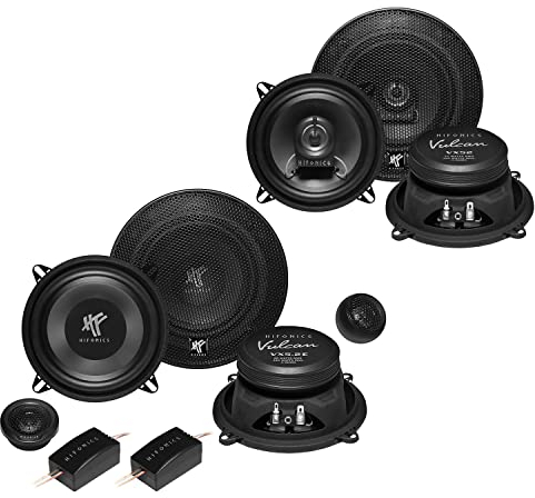 Mediadox Front/Heck 13cm/130mm Auto Lautsprecher/Boxen/Speaker Komplett-Set von Hifonics kompatibel für BMW